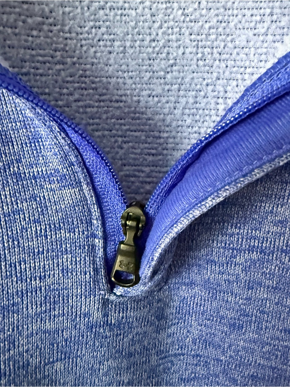Under Armour Women’s Heather Periwinkle Quarter-Zip Sweater - Picture 4 of 7